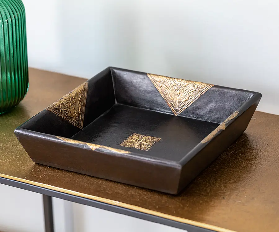 Quadratschale Patina Noir